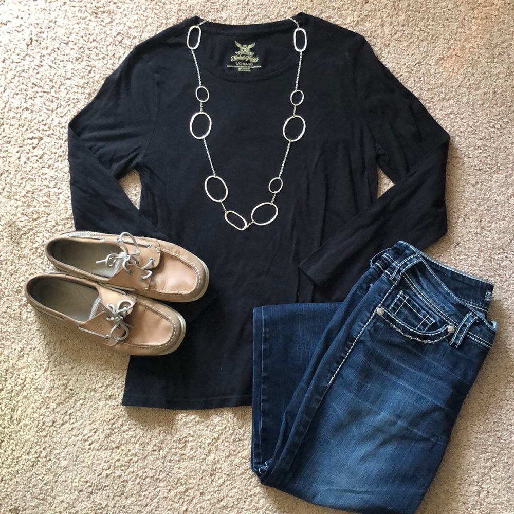 Long silver necklace